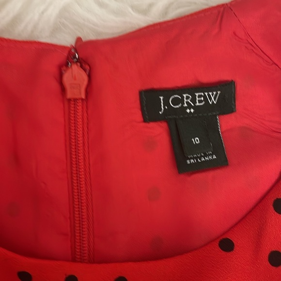 J.CREW Women’s Red Black Optic Polka Dots Sleeveless Lined Sheath Dress Size 10 - Picture 4 of 6